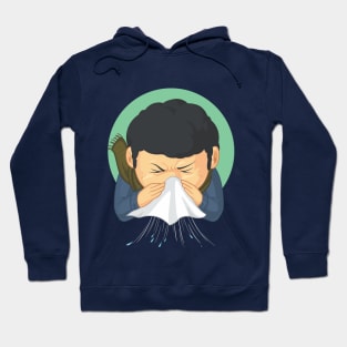 Boy Caught Flu and Sneezing Hoodie